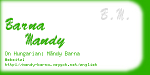 barna mandy business card